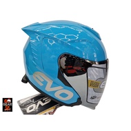 EVO RX-5 Plain Half Face Dual Visor Helmet With Free Clear Lens (NEW SPOILER)