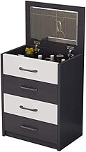 WZHZJ Multi-function Makeup Table Nordic Dressing Table Storage with Drawer Cabinet Modern Bedroom White Black with Mirror Small (Color : A)
