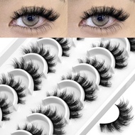 GROINNEYA 10 Pairs False Eyelashes Fluffy Lashes Dramatic Natural Volume Faux Mink Eyelash Extension