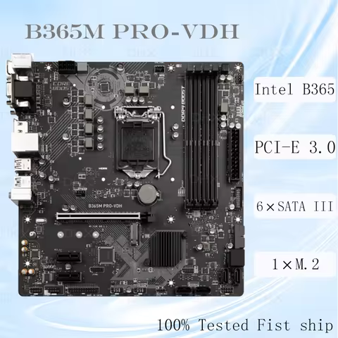 For MSI B365M PRO-VDH Motherboard LGA 1151 64GB DDR4 Support 8/9th CPU Micro ATX Mainboard 100% Test