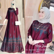 Hera Jumbo Maxi Dress wanita diana denim premium gamis muslim batik