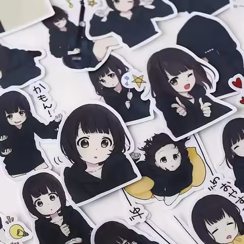 39pcs Cute Menhera-chan Kids Fun Paper Stickers Homemade Bookkeeping Decals On Laptop / Decorative S