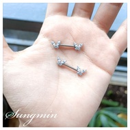 Titanium butterfly nipple piercing ASTM F136