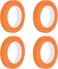 uxcell 4 Pcs 0.4 Inch Wide 14 Yards Orange Masking Tape Painters Tape Rolls for Home Office Commerci