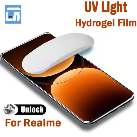 999D UV Light Full Curved Hydrogel Film for Realme GT 7 Pro GT 6 GT 6T Screen Protector for Realme N