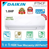 DAIKIN R32 1HP Standard Inverter Air Conditioner - FTKF Model -FTKF25B/ RKF25A-3WMY-LF, B Series Blue Fin Gin Ion