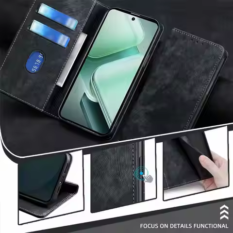 Wallet RFID Blocking Multi-card Flip Leather Book Case for VIVO IQOO 12 Pro Z9X Z8X Z7X Z6X Z9 Turbo