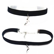 Choker Velvet Necklace Silver Cinderella Heels | Handmade Necklace
