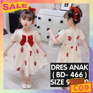 MERAH Girls' Clothes Christmas Edition 2023 Dre Import Anaj Perempuan Branded Fashion Pakean Ansk Dr