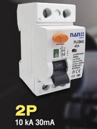 RCCB TYPE B RCD NANO เบรคเกอร์กันดูด กันดูด สำหรับงานรถยนต์ไฟฟ้า EV Charger 2P 4P PLCB42  PLCB44