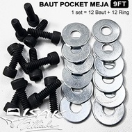 Baut Pocket Meja 9-ft - Set 6 pc Billiard Poket Bolt Table Biliar 9FT