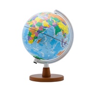 [SkyGlobe] 8 Inch Administrative Blue Ocean Wooden Base Globe (With Light/Chinese English) < Outdoor