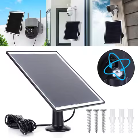 6W 5V Shingled Solar Panel Micro USB & USB-C Port Solar Panel Charger IP65 Waterproof Solar Cell Pan