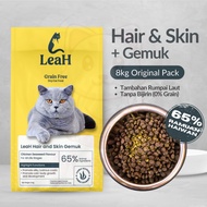 LeaH 34 Hair and Skin Gemuk 8kg Original Pack Grain Free Premium Dry Cat Food Picky Cats High Protei