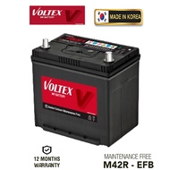Voltex M42R EFB (Korea) Maintenance Free Car Battery for Toyota Rush 2018, Perodua Aruz