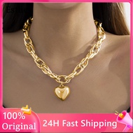 High Quality Heart Necklace for Women Fashion Pendants 18k gold pawnable necklace Statement Chunky Heavy Chain Grunge gold pawnable jewelry couple necklace silver necklace for men stainless steel necklaces aesthetic chain pawnable Choker Necklaces