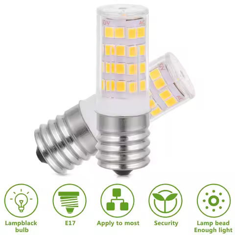 2Pcs E17 Heat Resistant LED Oven Lamp 3.5W Appliance Bulb Microwave Light for Baking Oven Appliance 