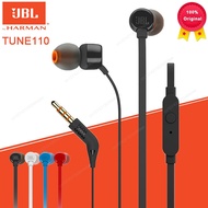 JBL T110 3.5mm Wired Earphones Stereo Music Deep Bass Earbuds Headset Sports Headset In-line Control With Mic TUNE110 Headphones