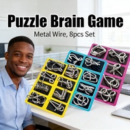 Puzzle Teaser 8pcs Brain Unlocking Game Metal Wire Mind IQ