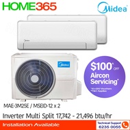 Midea Inverter Multi Split Aircon MAE-2M18E/MSEID-12 x 2