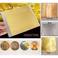 100 LEMBAR Kertas Foil Emas Gold Leaf Foil Sheet Kertas Prada Sepuhan Gilding