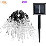 30led 20ft Solar Icicle String Lights With Solar Panel 8 Modes Ice Cone Decorative Lamp For Patio Garden Yard