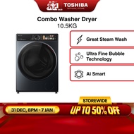 Toshiba TWD-T25BZU115MWS(MG) T25 Combo Washing Machine with Smart Control, 10.5kg