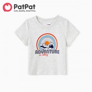 Patpat Áo Thun đồ họa chủ đề thiên nhiên tay ngắn in Slogan Họa Tiết Cầu Vồng phù hợp với gia đình n