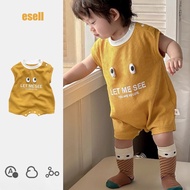 Summer Baby Clothes Yellow Sleeveless Jumpsuit Cute Newborn Outfit