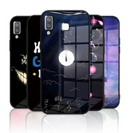 Glass Casing Samsung galaxy A8 star Tempered Glass Case Hard Back Cover Soft Silicon Edge
