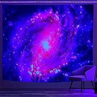 Psyhilar Blacklight Posters Galaxy Purple Universe Space Black Light Tapestry for Adults UV Reactive