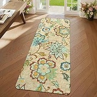 Lahome Floral Washable Kitchen Runner Rugs with Rubber Backing - 2x5 Rug Runner Lightweight Non-Slip
