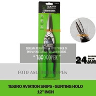 TEKIRO AVIATION SNIPS 12" INCH - LIGHT STEEL SCISSORS HOLO ZINC
