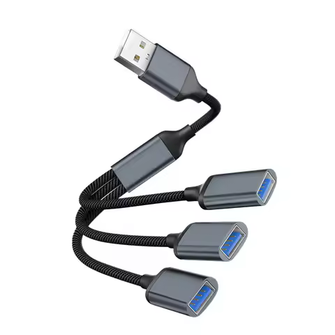 USB Splitter Cable hub USB Male to 3 USB 2.0 Female Extension Cord ,USB Port Hub Data Power Split Ad