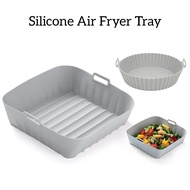 Air Fryer Silicone Liners Pot Silicone Basket Bowl Reusable Baking Tray Oven Accessories Kertas Air Fryer Paper