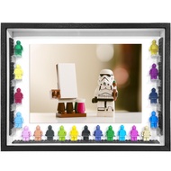 Lego Minifigure Display Case, Wooden Lego Picture Frame Wall Mount Lego Mini Figure Display Case for