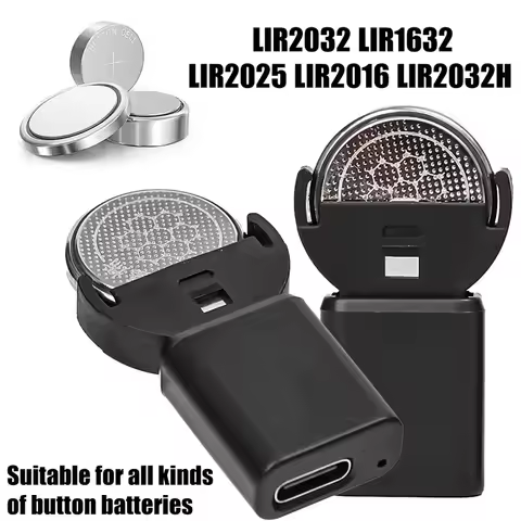 Type C Batteries Long-Lasting Battery Charger For LIR2032 LIR1632 LIR2025 LIR2016 LIR2032H Type-C Li