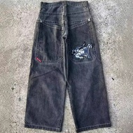 baggy jeans men y2k y2k jeans Cross-Border E-Commerce American High Street Jeans Y2K Hip-Hop Print C