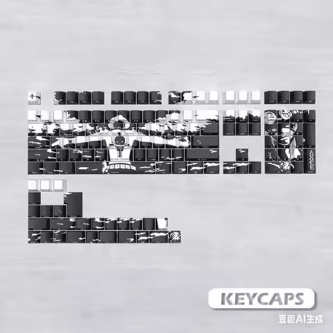 130 Keys Anime ACE Theme Keycaps Anime Key Cap PBT Cherry Profile Side Print Keycap Mechanical Keybo