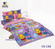 TOTO (CU136) ลายหมีพูคิ้วตี้ Pooh Cutie  ชุดผ้าปูที่นอน ชุดเครื่องนอน ผ้าห่มนวม ยี่ห้อโตโตแท้100%