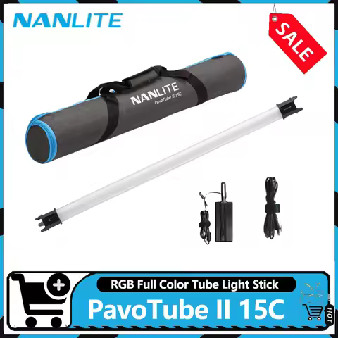 Nanlite PavoTube II 15C 2700-7500k RGB LED Tube Light 2' Wireless DMX & APP Control Handheld Video L