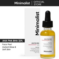 Minimalist 32% AHA + BHA + PHA Face Peeling Solution for Advanced Users| Exfoliator for Smooth Glowi