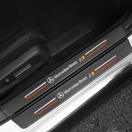 For Mercedes-Benz AMG Class A B C E W203 W204 W205 W206 W210 E300L/GLC/GLA/GLB/C260LA200L Fiber Car Door Threshold Sill Protector Trunk Stickers Car Accessories