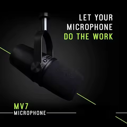 MV7 USB XLR Podcast Microphone for Podcasting Recording Live Streaming Built-in Headphone Output All