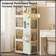 【FUNHOM DECOR】Foldable Storage Cabinet Removable Clothes Storage Cabinet Floor Standing Shelves Book
