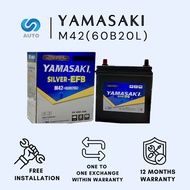 Yamasaki M42 (60B20L) EFB Silver Car Battery