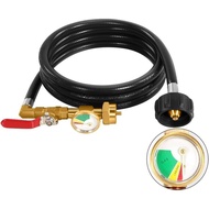 Propane Refill Adapter for 1 lb. Tanks,3 FT Propane Tank Refill Adapter Rubber Hose with Gauge and O