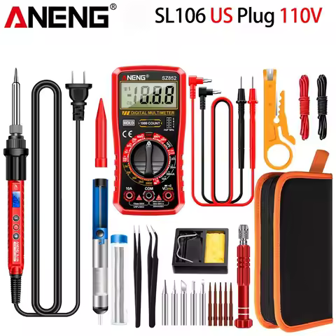 ANENG SL106 Digital Electric Soldering Iron 60W Adjustable Temperature SZ852 Smart Multimeter Profes