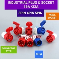 3PIN 4PIN 5PIN (16A 32A) INDUSTRIAL PLUG/WALL SOCKET/CONNECTOR SOCKET  INDUSTRIAL PLUG & SOCKET MALE