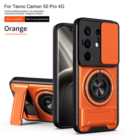 For Tecno Camon 50 Case Tecno Camon 50 Pro Cover Magsafe Magnetic Fold Holder Military Armor Camera 